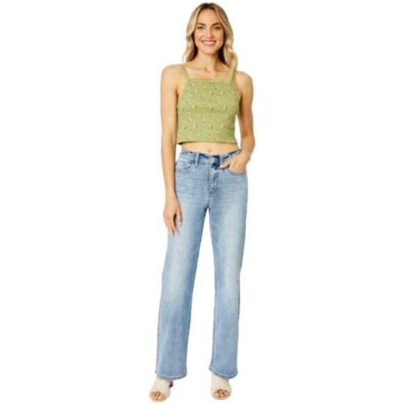 Women's High Waisted Straight Leg Jeans Cotton Blend Plus Size 22 - Picture 6 of 6